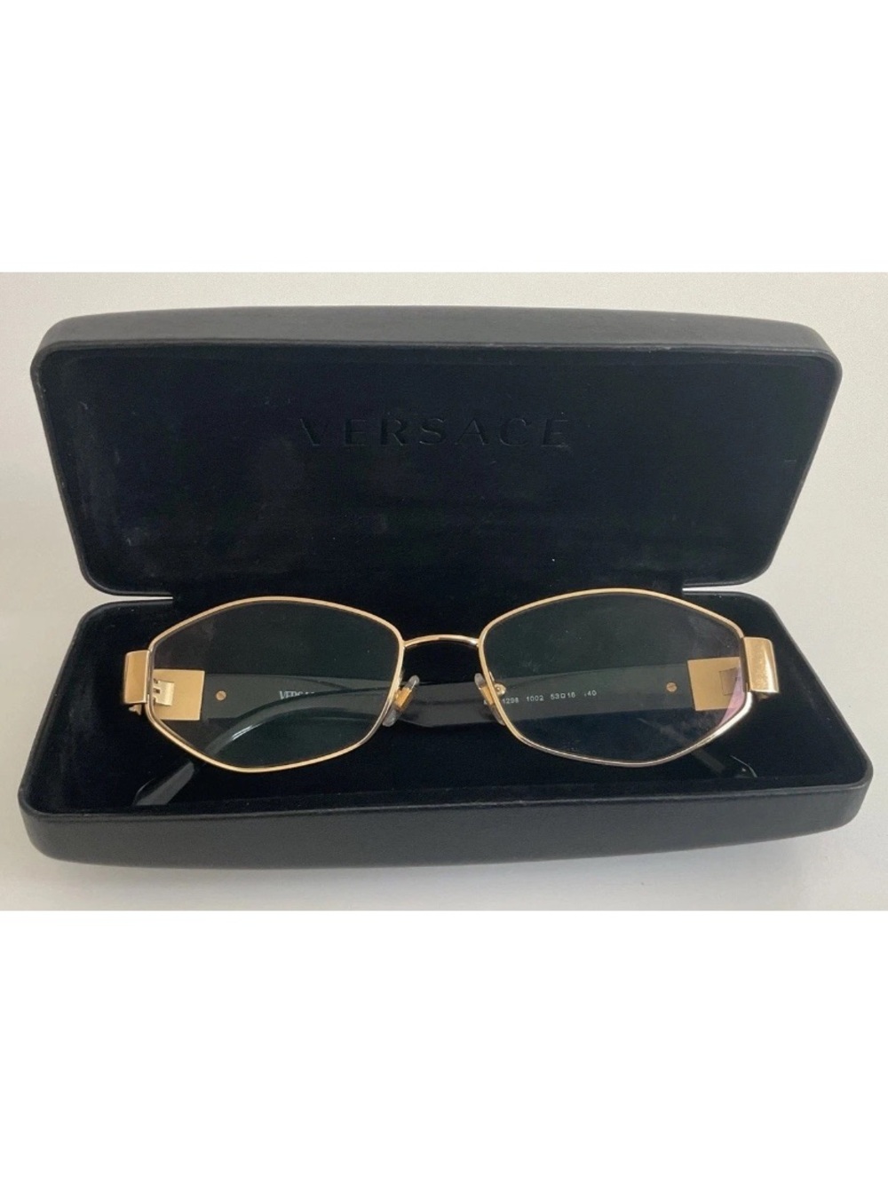 Versace Gold Metal Frame Sunglasses with Dark Lenses